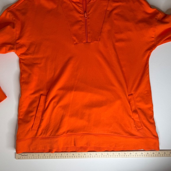 T by Talbots Pullover Women's XL Orange 1/4 Zip Long Sleeve Cotton Blend Comfort - Picture 8 of 9